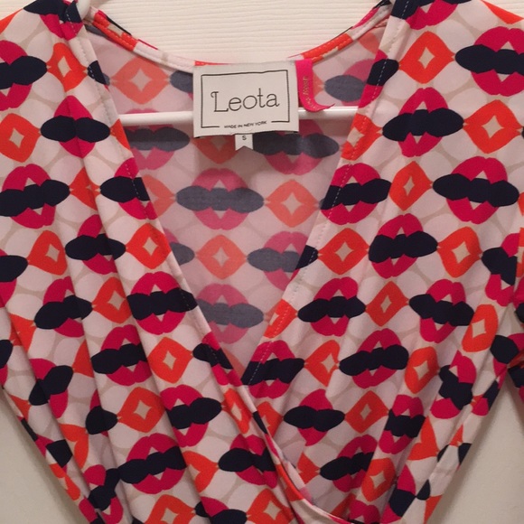 Stitch fix Leota wrap Dress navy orange pi… - Picture 3 of 6